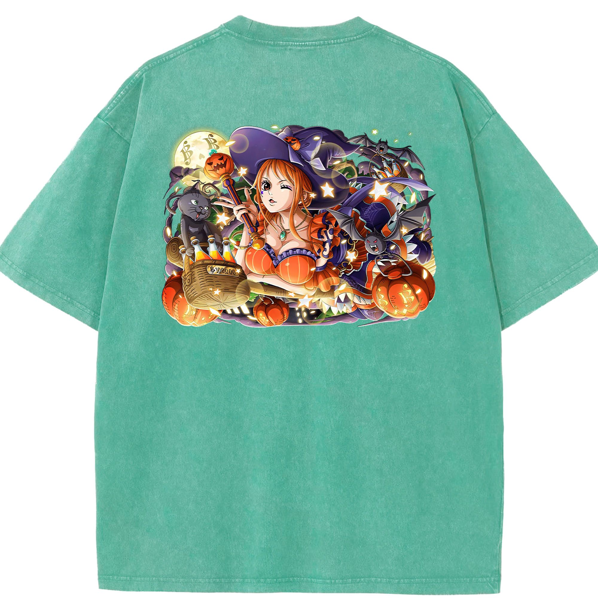 ワンピース ナミ ONE PIECE Nami 綿100% ヴィンテージ風 半袖Tシャツ（背面プリント）
